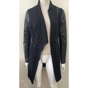 RUDSAK LEATHER AVANT GARDE ASYMMETRICAL LEATHER WOOL JACKET